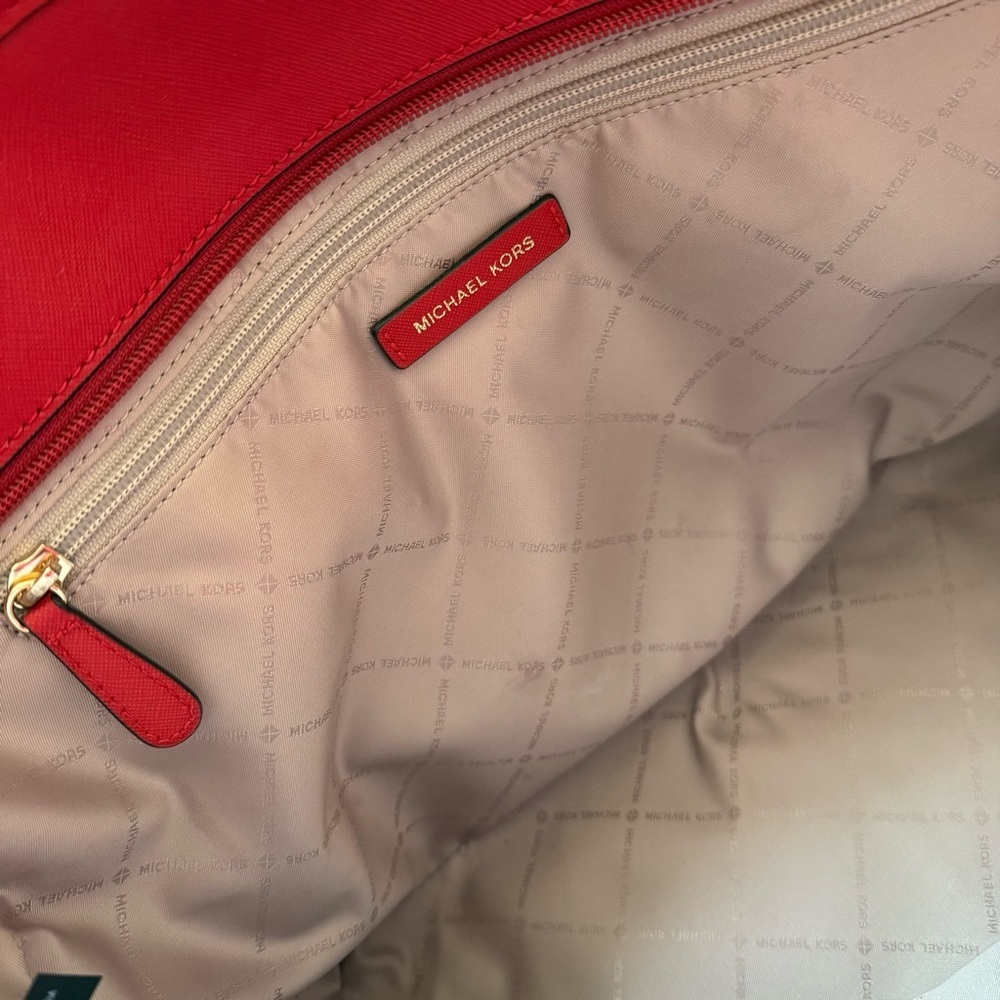 Michael Kors Large Red Leather Tote - Picture 11 of 13